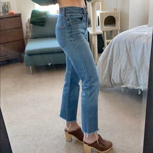 Madewell flea market flare, raw hem, cropped